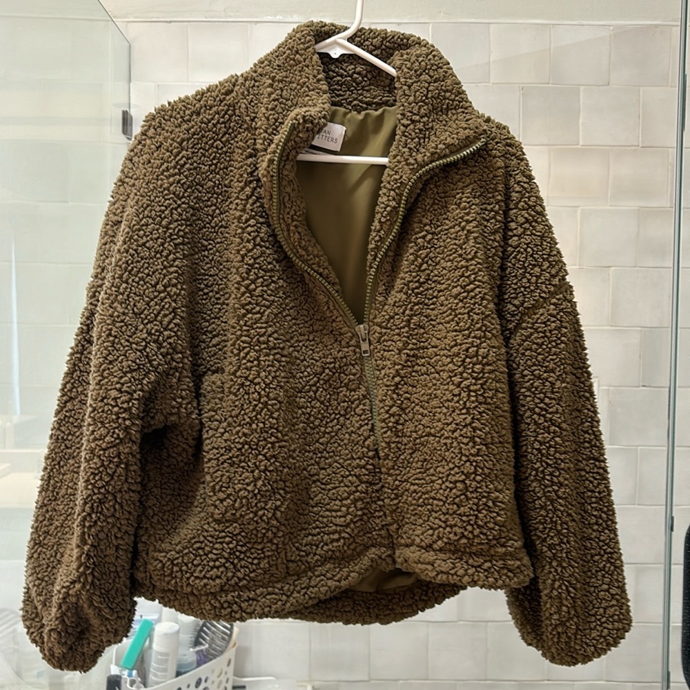 Urban outfitters teddy bear fuzzy jacket size M